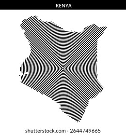 Intricate spiral design illustrating the outline of Kenya.