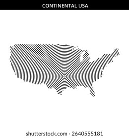 Intricate spiral design illustrating the shape of the USA.