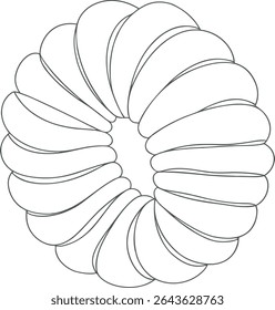 Intricate spiral seashell line art design, perfect for ocean-themed marine illustrations, nautical branding, and minimalist coastal artwork for creative and commercial use.