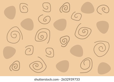 Intricate swirls and shapes on a soft beige background create a unique and modern design suitable for various artistic applications