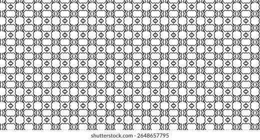 Intricate symmetric pattern with repeating abstract diamond shapes and connectors, perfect for wallpapers and fashion textiles.