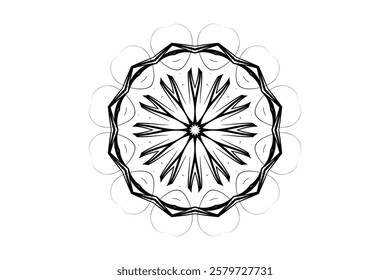 Intricate Symmetrical Mandala Design with Unique Patterns in Each Circle	
