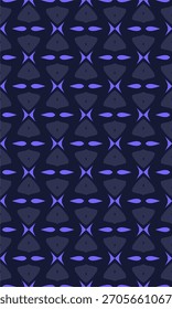 Padrão simétrico intrincado com tons de azul profundo e vinco ideal para o design de tecido ou papel de parede moderno oferecendo um toque contemporâneo sutil
