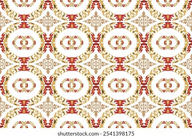 Intricate Thai Floral Pattern with Classic Ornamental Design