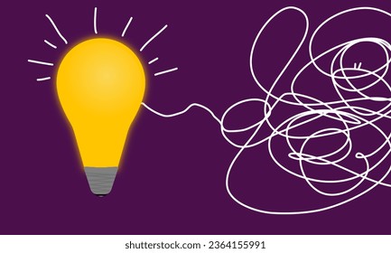 intricate theme manifestation using a light bulb - Flat lamp design with lines