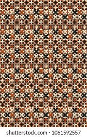 Intricate tiled background in brown shades