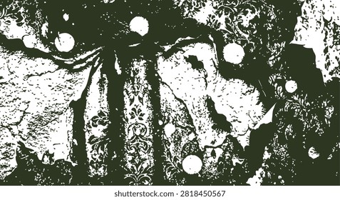 Intricate tree bark texture silhouette pattern featuring organic moss growth detail macro surface view with textures dark green