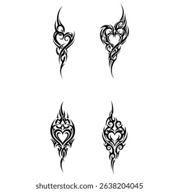 Intricate Tribal Heart Tattoo Collection