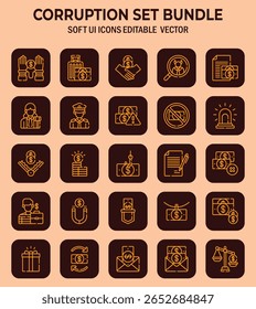 Gráficos vetoriais intrincados retratando malfeasance social e compromisso ético com símbolos mostrando complexos modernos