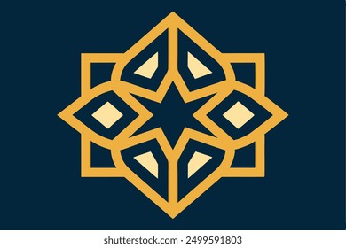 Intricate vector Islamic pattern with symmetrical Arabic design for digital and print use
