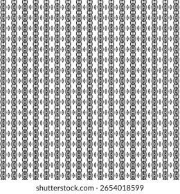 Patrón tribal de Vertical intrincada en blanco y negro, inspirado en motivos étnicos tradicionales. Perfecto para textiles, moda y fondos digitales. Patrón, tribal y étnico son de oro.
