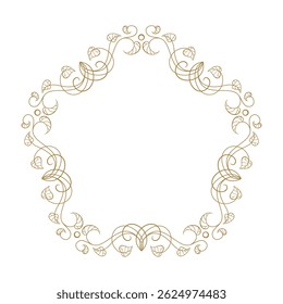 Intricate vintage frame design that features elegant ivy leaves and swirls