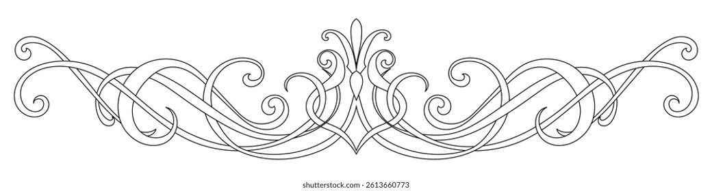 Intricate vintage lines for graphic elements, vintage card decoration.