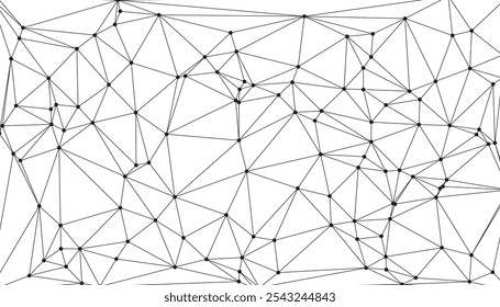 Intricate Web of Technology: Glowing Network of Dots and Lines Illustrating Advanced Digital Connectivity and Data Flow with Abstract, Geometric, and Complex Patterns.
