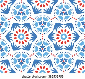 Motif floral harmonieux blanc bleu clair avec fleur de maïs. Joli ornement de fleurs, de coeurs et de points. Hippie boho chic. Fond d'écran ethnique, tissus, mobilier. Arrière-plan vectoriel.