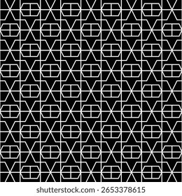  Intricate White Line Geometric Pattern Background. 