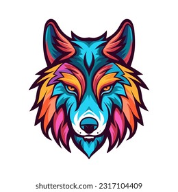 Intricate wolf head hand drawn logo design illustration. Captivating and powerful symbol of strength and resilience