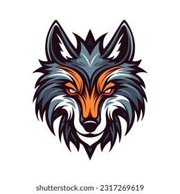 Intricate wolf head hand drawn logo design illustration. Captivating and powerful symbol of strength and resilience