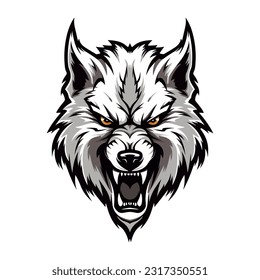 Intricate wolf head hand drawn logo design illustration. Captivating and powerful symbol of strength and resilience