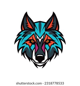 Intricate wolf head hand drawn logo design illustration. Captivating and powerful symbol of strength and resilience