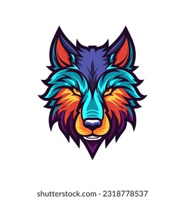 Intricate wolf head hand drawn logo design illustration. Captivating and powerful symbol of strength and resilience