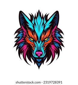 Intricate wolf head hand drawn logo design illustration. Captivating and powerful symbol of strength and resilience