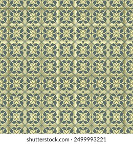 Intricate yellow and green pattern. Vintage design, Seamless yellow geometric pattern. Art deco background.