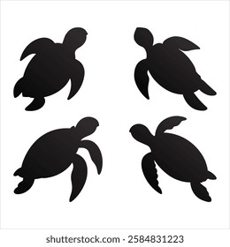 Intricate Zen tangle Sea Turtle Illustrations – Black and White Decorative Art