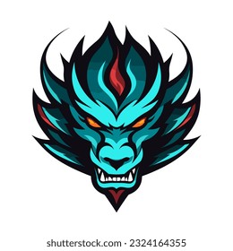 An intricately crafted dragon logo vector clip art illustration, featuring intricate scales and fierce eyes, ideal for branding and tattoo designs