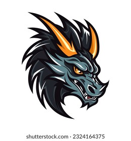 An intricately crafted dragon logo vector clip art illustration, featuring intricate scales and fierce eyes, ideal for branding and tattoo designs