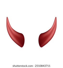 Intricately crafted red devil horns stand out sharply against a plain background, perfect for adding a mischievous touch to costumes during Halloween festivities and themed parties.