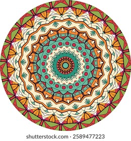 Intricately Designed Mandala with a Centralized Sunburst Effect