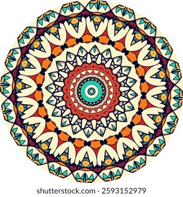 Intricately Designed Mandala with a Centralized Sunburst Effect