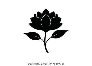 An intricately designed vector art featuring a silhouette of a stock flower in bold black, crafted for stunning visual representation.