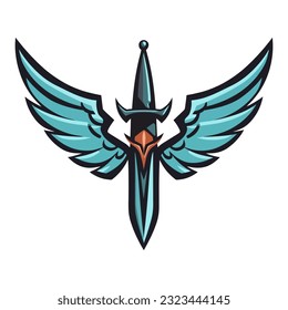 An intricately designed wings logo symbols vector clip art illustration, featuring intricate feather details and a sense of movement, ideal for fashion brands and spiritual projects