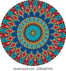 Intricately Detailed Mandala Featuring Radiant Colorful Layers