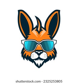 An intricately detailed rabbit wearing sunglasses vector clip art illustration, adding a touch of charm and whimsy to your designs, ideal for playful and eye-catching artwork