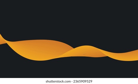 Intriguing abstract black background adorned with dynamic wavy yellow elements, creating a harmonious and modern visual contrast. This composition adds a sense of flow and creativity to your design pr