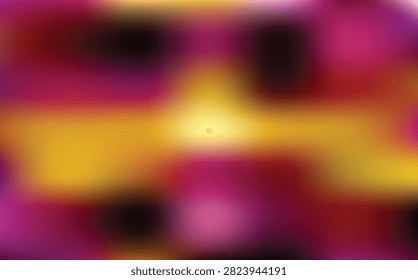Intriguing abstract blur with a captivating mix of fuchsia, golden yellow, profound purple, and dark accents, creating a mysterious atmosphere.
