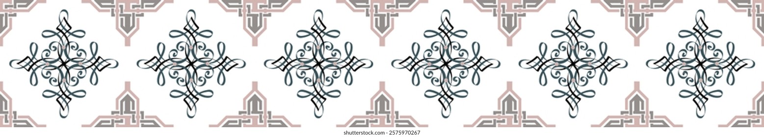 Intriguing Blue and Pink Border
