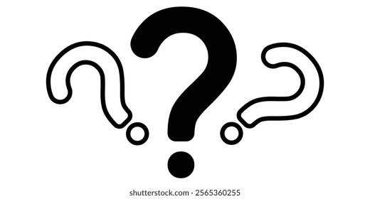 Intriguing Question Mark. Mark Question. A questioning symbol hovers with uncertainty, seeking clarification and resolution.. Help icon, service chat sign button, customer support icon. Design eps 10