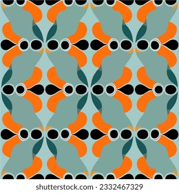 Intriguing seamless fabric pattern resembling a fish, with its repetitive elements forming an eye catching and visually appealing design.