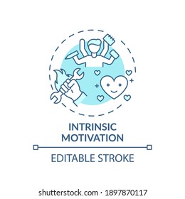 Intrinsic motivation concept icon. Motivation type idea thin line illustration. Personal satisfaction, fulfillment. Enhancing engagement. Vector isolated outline RGB color drawing. Editable stroke