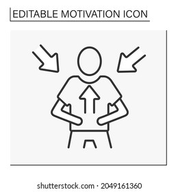 Intrinsic motivation line icon. Internal rewards for a person. Inspiration. Motivation concept. Isolated vector illustration. Editable stroke