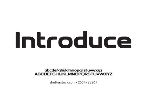 Introduce, Modern abstract digital alphabet font. Minimal technology typography, Creative urban sport fashion futuristic font and with numbers. vector illustration
