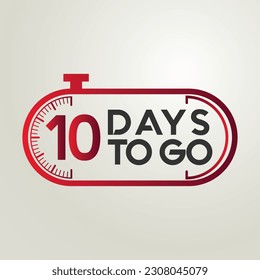 Introducing the 10 "Countdown, Days to Go" Days Banner!  countdown the days. Nine, eight, seven, six, five, four, three, two, one, zero days left, Vector illustration