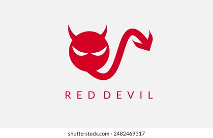 Introducing a bold and fiery red devil logo, perfect for sports teams, gaming communities, and edgy brands.