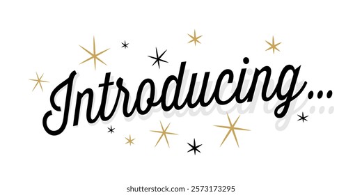 introducing calligraphy text on white banner