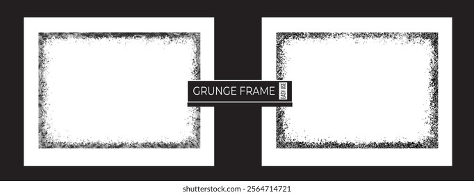 Introducing a captivating grunge frame set, adorned with overlay paint brush strokes and mesmerizing halftone effects