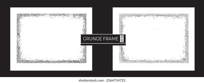 Introducing a captivating grunge frame set, adorned with overlay paint brush strokes and mesmerizing halftone effects